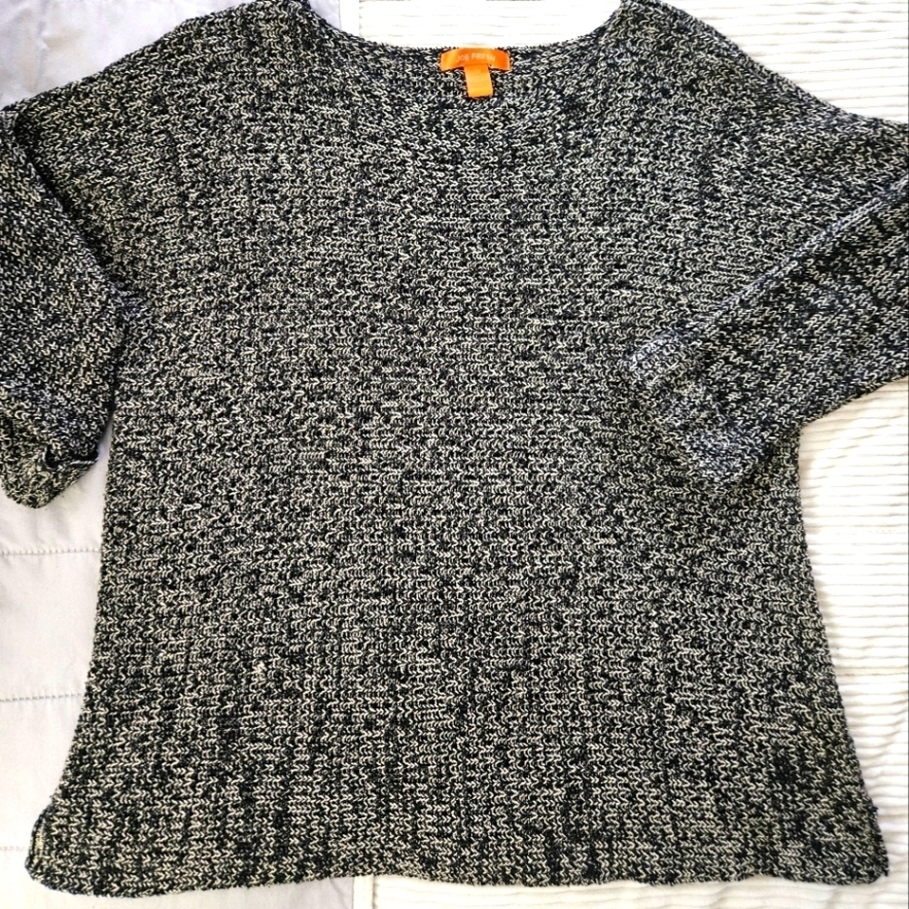 Joe Fresh Cozy Black and White Knit Sweater Size Large - Picture 1 of 6